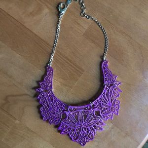 Pink “lace” statement necklace